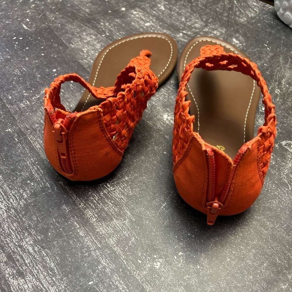 Candie's Orange Braided Sandals - Picture 4 of 6